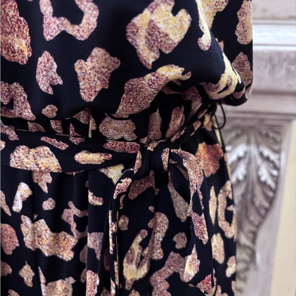 Thalia Sodi Black & Gold Leopard Print Halter Romper Size XS - Picture 2 of 15